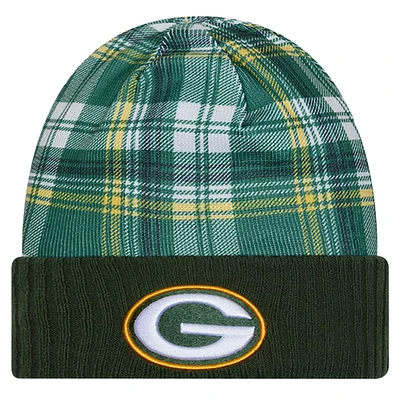 Men's New Era Green Green Bay Packers Sideline Statement Cuffed Knit Hat