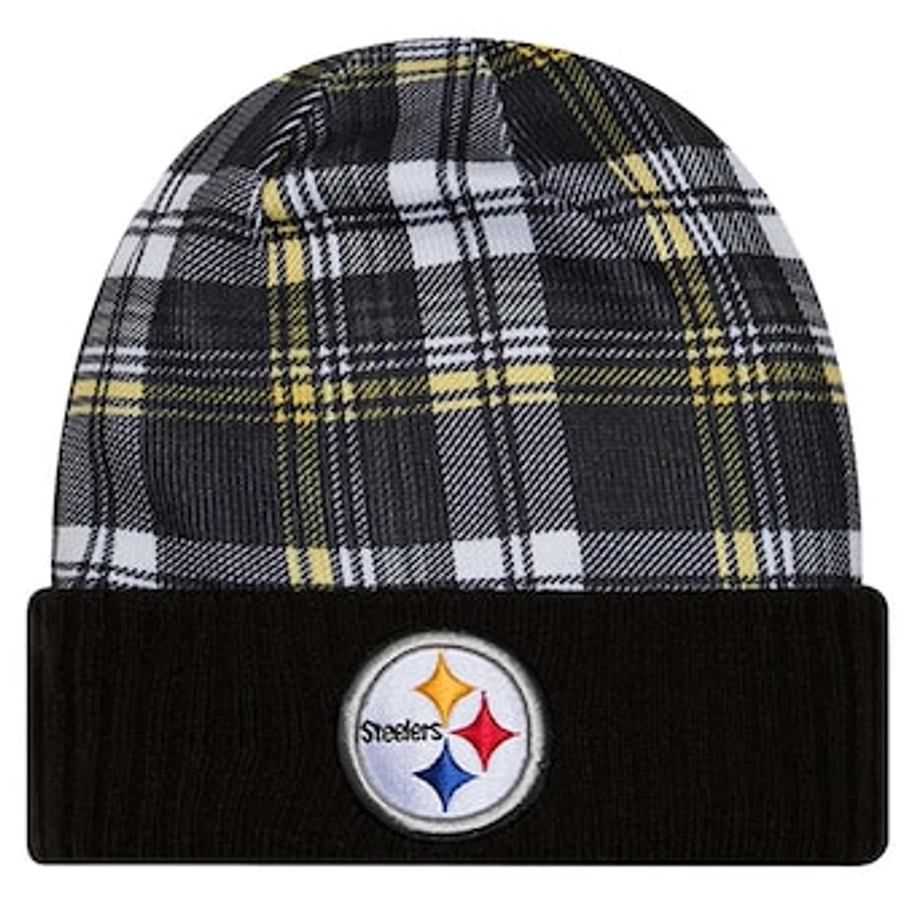 Men's New Era Black Pittsburgh Steelers Sideline Statement Cuffed Knit Hat