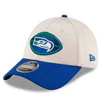 Men's New Era Navy Seattle Seahawks 2024 Sideline 9FORTY Adjustable Hat