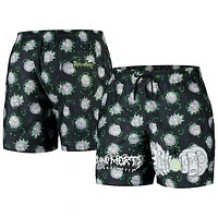Men's Freeze Max Black Rick And Morty '90s Rave Rickvival Allover Print Shorts