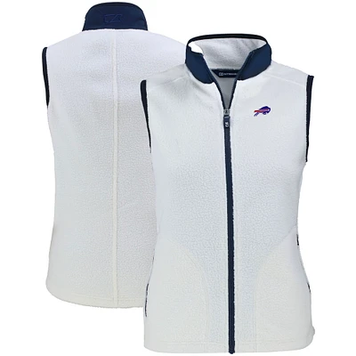 Women's Cutter & Buck Oatmeal Buffalo Bills Primary Mark Cascade Eco Sherpa Fleece Vest