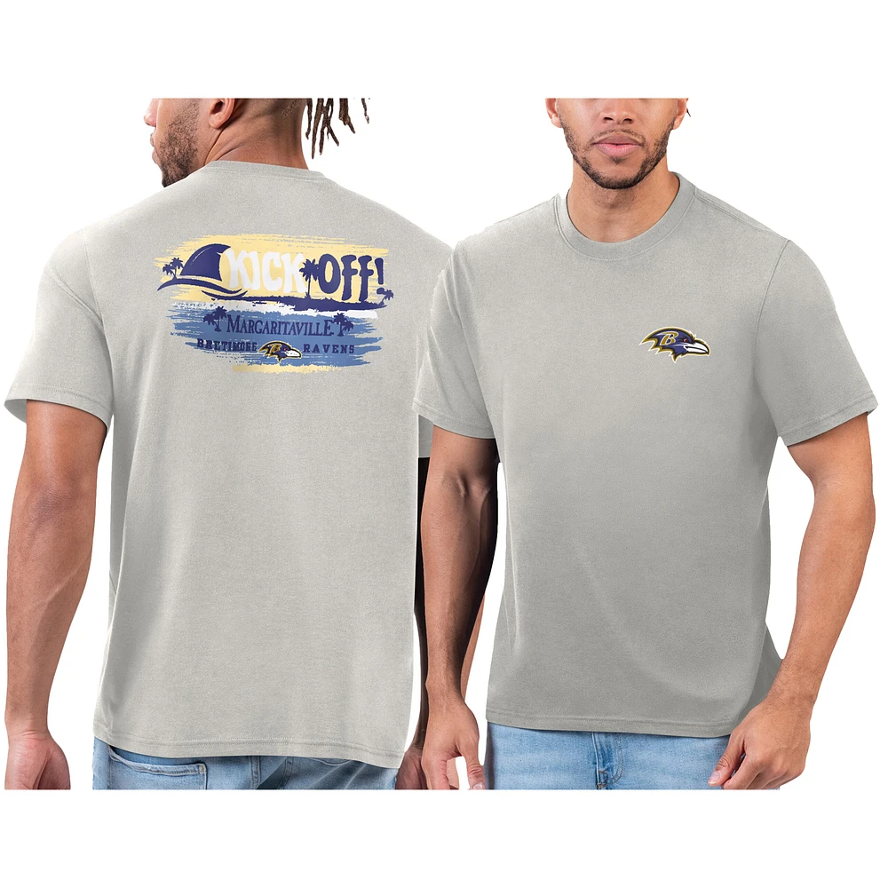 Men's Margaritaville Gray Baltimore Ravens T-Shirt