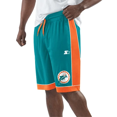 Men's Starter Aqua/Orange Miami Dolphins Vintage Fan Favorite Shorts