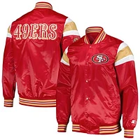 Men's Starter Scarlet San Francisco 49ers Satin Full-Snap Varsity Jacket