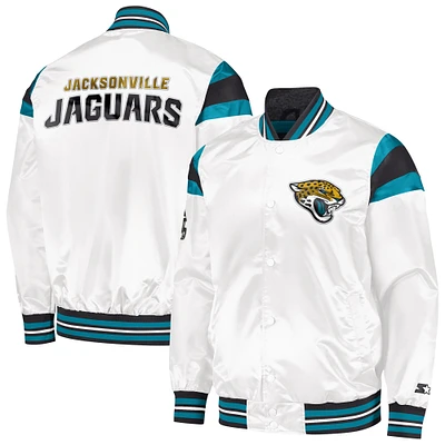 Men's Starter White Jacksonville Jaguars Satin Full-Snap Varsity Jacket