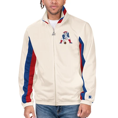 Men's Starter White New England Patriots Vintage Rebound Full-Zip Track Jacket