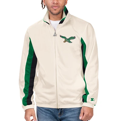 Men's Starter White Philadelphia Eagles Vintage Rebound Full-Zip Track Jacket