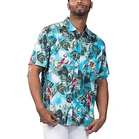 Men's Margaritaville Light Blue Cincinnati Bengals Jungle Parrot Party Button-Up Shirt