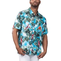 Men's Margaritaville Light Blue Cleveland Browns Jungle Parrot Party Button-Up Shirt