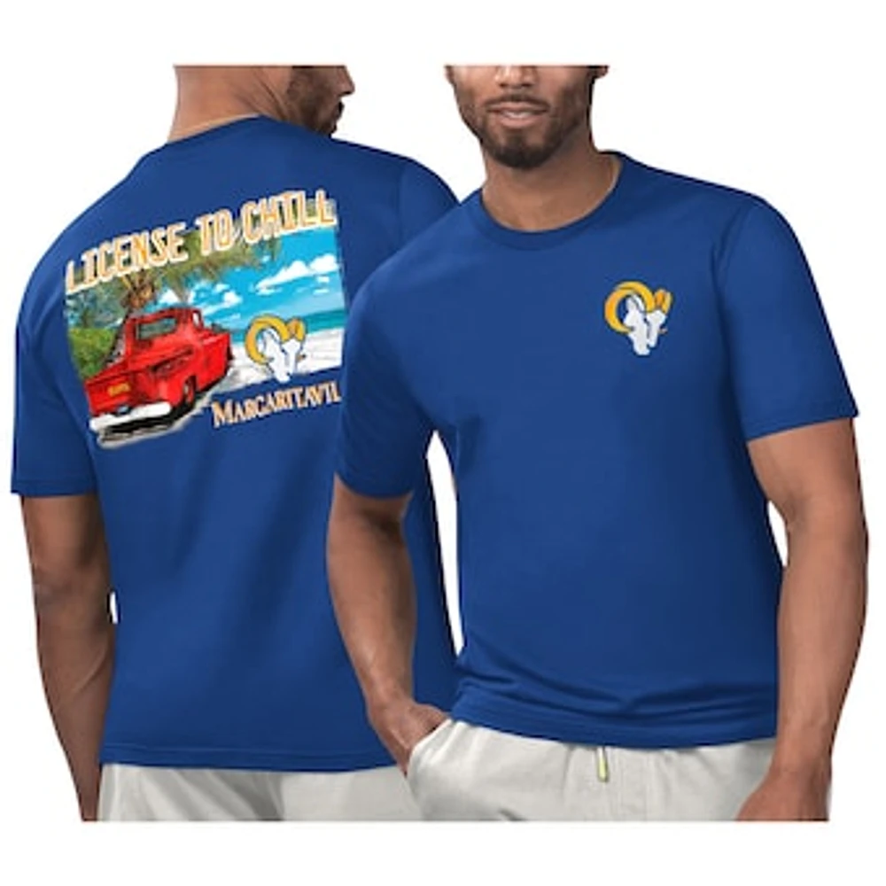 Men's Margaritaville Royal Los Angeles Rams Licensed to Chill T-Shirt