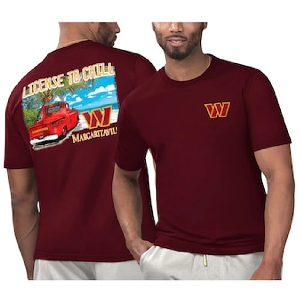 Men's Margaritaville Burgundy Washington Commanders Licensed to Chill T-Shirt