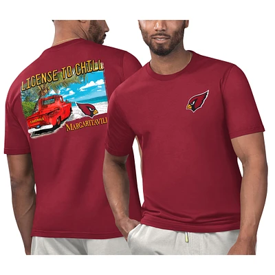 Men's Margaritaville Cardinal Arizona Cardinals Licensed to Chill T-Shirt