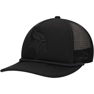 Men's New Era Black Minnesota Vikings Active Tone Golfer Adjustable Hat