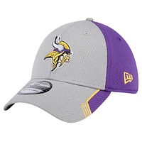 Men's New Era Gray Minnesota Vikings Active Visor Trim 39THIRTY Flex Hat