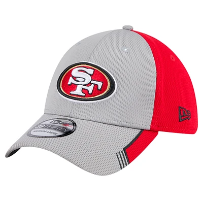 Men's New Era Gray San Francisco 49ers Active Visor Trim 39THIRTY Flex Hat