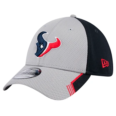 Men's New Era Gray Houston Texans Active Visor Trim 39THIRTY Flex Hat