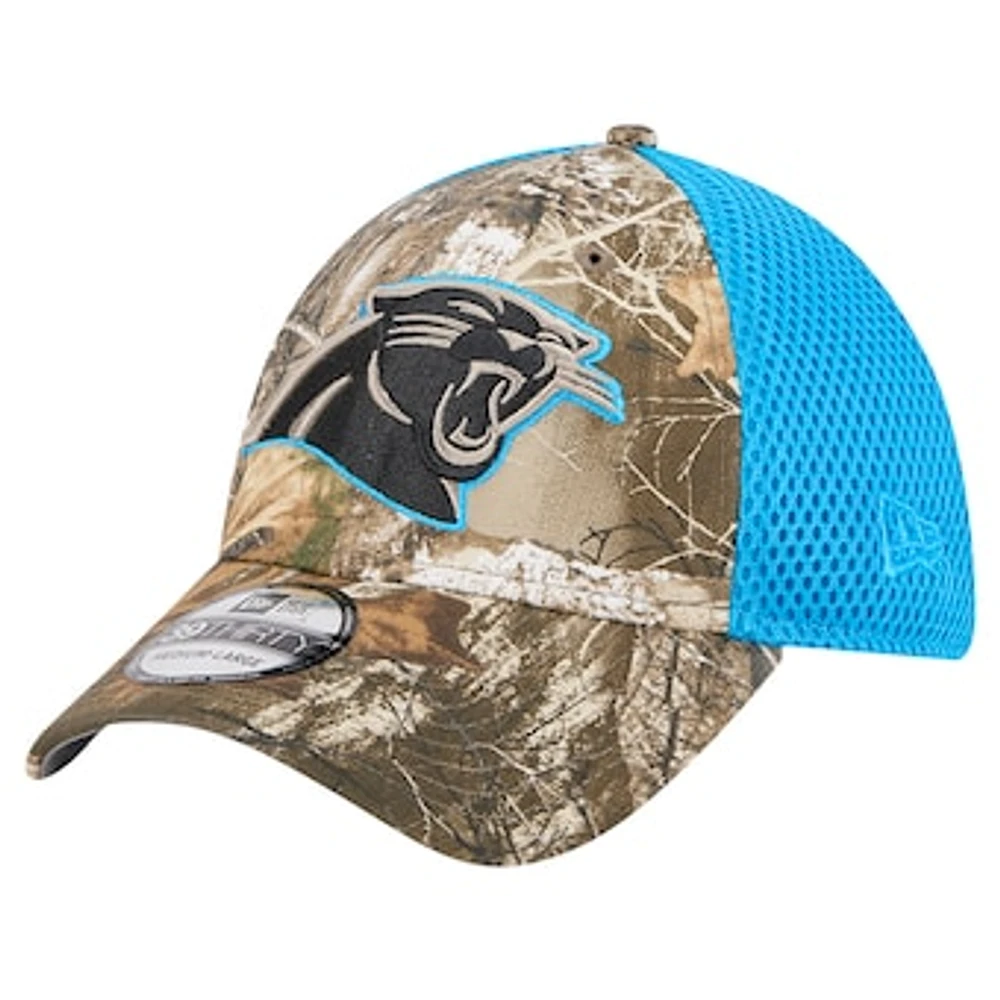 Men's New Era Realtree Camo/Blue Carolina Panthers Active 39THIRTY Flex Hat