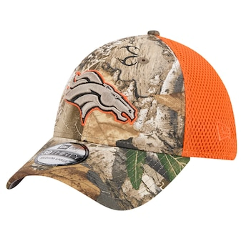 Men's New Era Realtree Camo/Orange Denver Broncos Active 39THIRTY Flex Hat