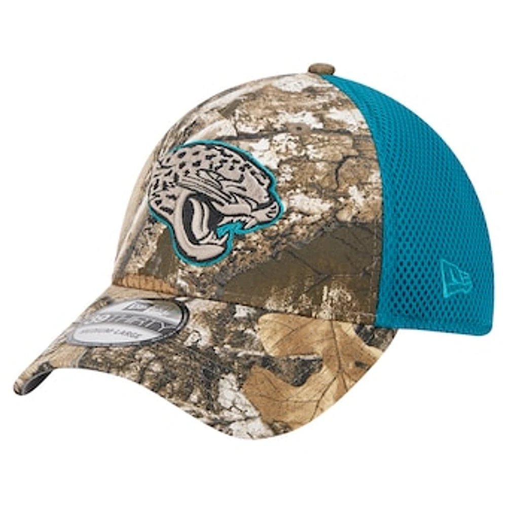 Men's New Era Realtree Camo/Teal Jacksonville Jaguars Active 39THIRTY Flex Hat