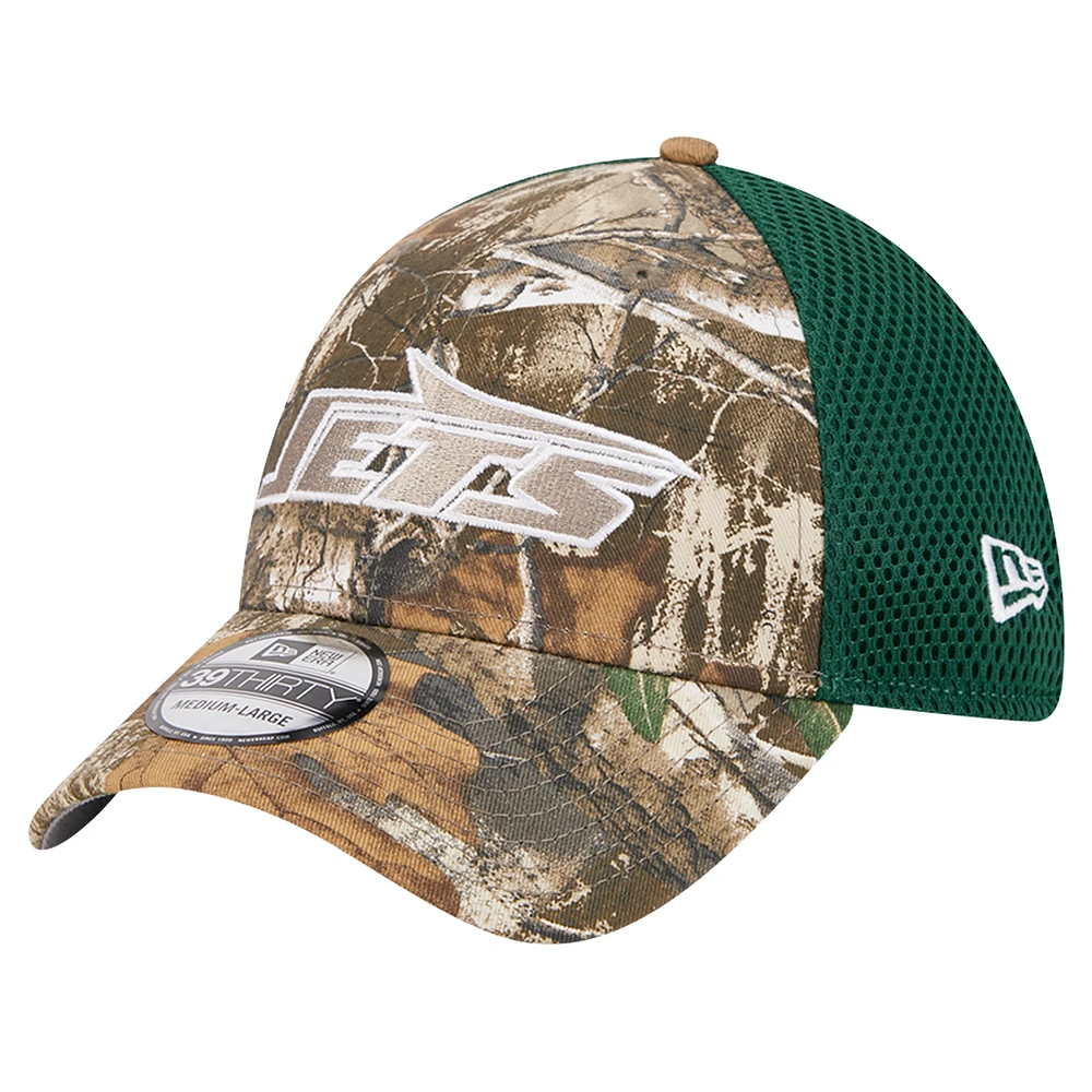 Men's New Era Realtree Camo/Green New York Jets Active 39THIRTY Flex Hat