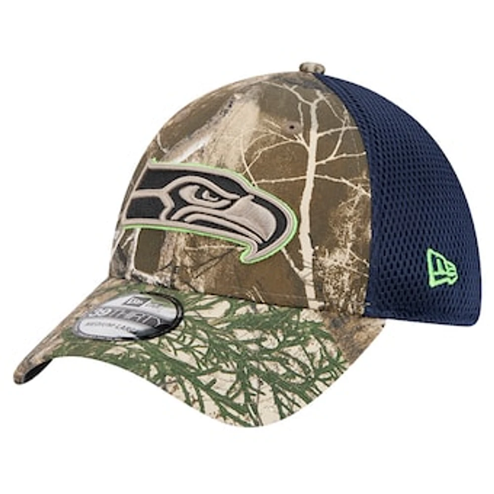 Men's New Era Realtree Camo/College Navy Seattle Seahawks Active 39THIRTY Flex Hat