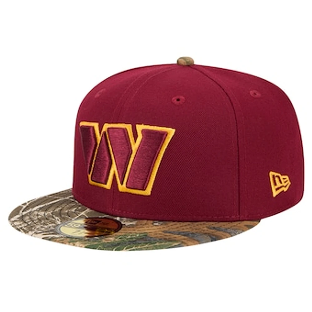 Men's New Era Burgundy Washington Commanders Active Two-Tone Camo 59FIFTY Fitted Hat