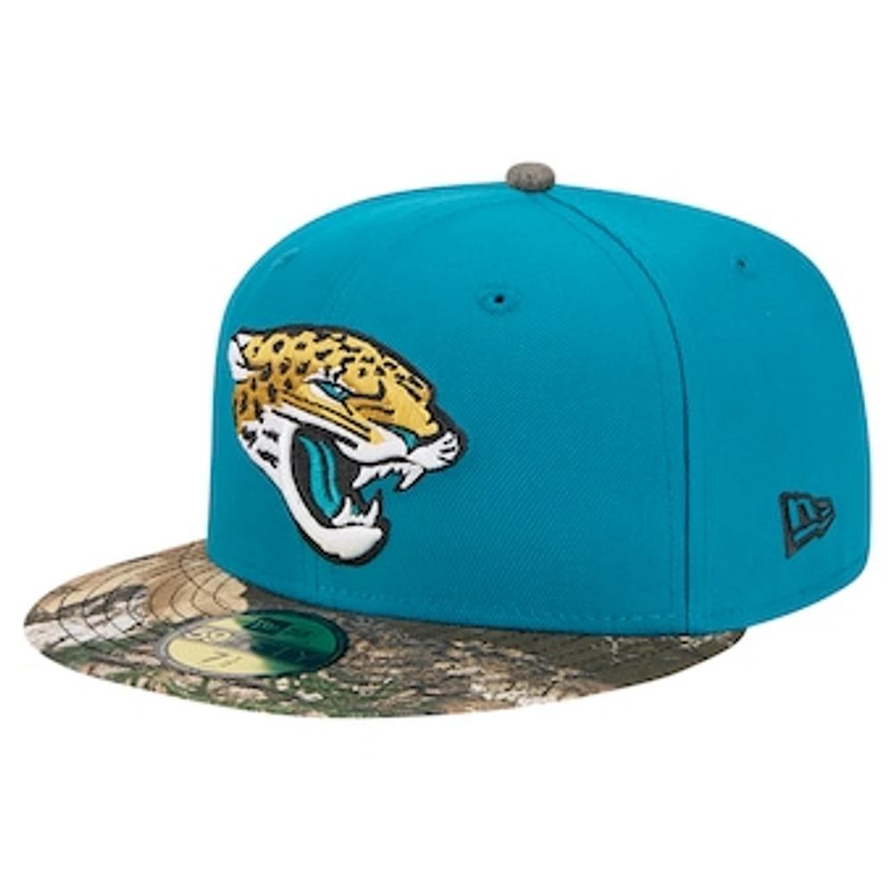 Men's New Era Teal Jacksonville Jaguars Active Two-Tone Camo 59FIFTY Fitted Hat