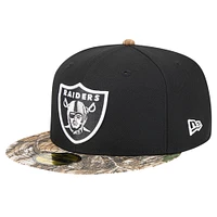 Men's New Era Black Las Vegas Raiders Active Two-Tone Camo 59FIFTY Fitted Hat