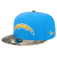 Men's New Era Powder Blue Los Angeles Chargers Active Two-Tone Camo 59FIFTY Fitted Hat