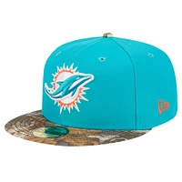 Men's New Era Aqua Miami Dolphins Active Two-Tone Camo 59FIFTY Fitted Hat