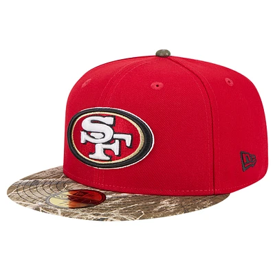 Men's New Era Scarlet San Francisco 49ers Active Two-Tone Camo 59FIFTY Fitted Hat