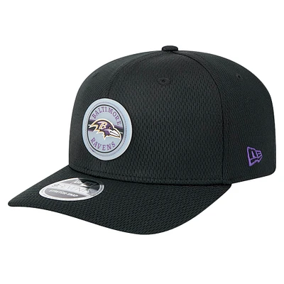 Men's New Era Black Baltimore Ravens Adventure Patched 9SEVENTY Stretch-Snap Adjustable Hat