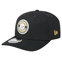 Men's New Era Black Pittsburgh Steelers Adventure Patched 9SEVENTY Stretch-Snap Adjustable Hat