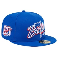 Men's New Era Royal Buffalo Bills  Script Sided 59FIFTY Fitted Hat