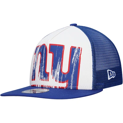 Men's New Era White/Royal New York Giants Distressed 9FIFTY A-Frame Snapback Hat