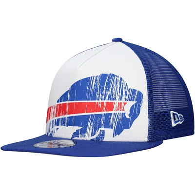 Men's New Era White/Royal Buffalo Bills Distressed 9FIFTY A-Frame Snapback Hat