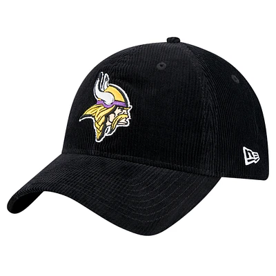 Men's New Era Black Minnesota Vikings Corded 9TWENTY Adjustable Hat