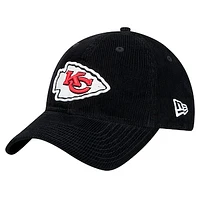 Men's New Era Black Kansas City Chiefs Corded 9TWENTY Adjustable Hat