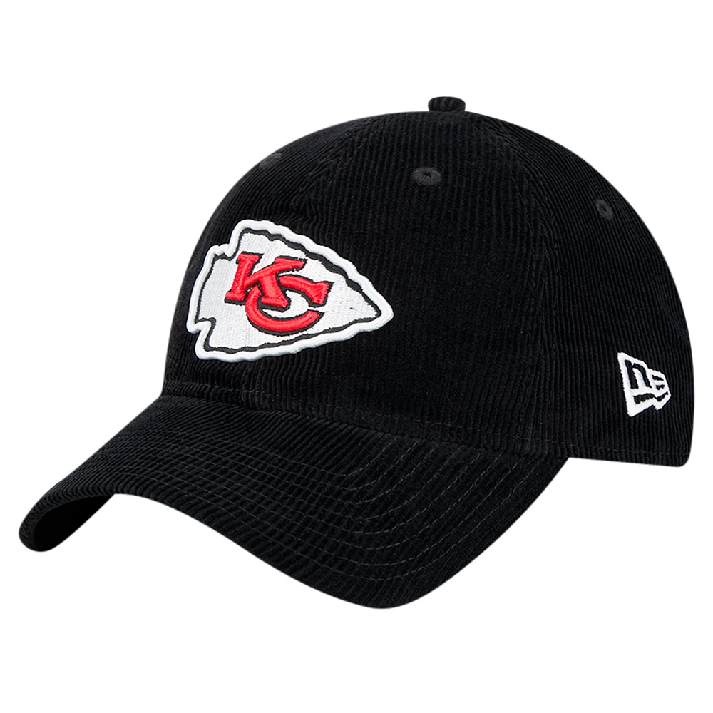 Men's New Era Black Kansas City Chiefs Corded 9TWENTY Adjustable Hat