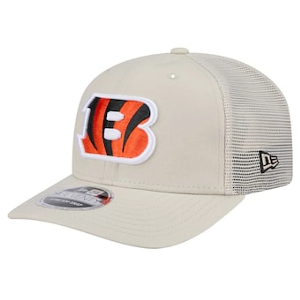 Men's New Era  Stone Cincinnati Bengals Canvas Trucker 9SEVENTY Stretch-Snap Hat