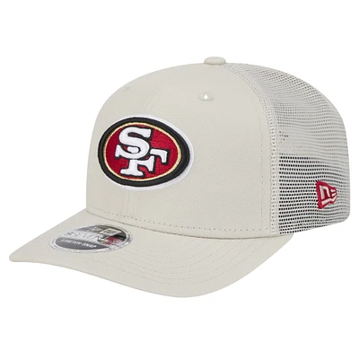 Men's New Era  Stone San Francisco 49ers Canvas Trucker 9SEVENTY Stretch-Snap Hat