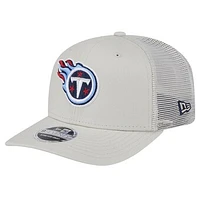 Men's New Era  Stone Tennessee Titans Canvas Trucker 9SEVENTY Stretch-Snap Hat