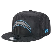 Men's New Era Black Los Angeles Chargers Midnight Ink Pop Outline 9FIFTY Snapback Hat