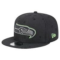 Men's New Era Black Seattle Seahawks Midnight Ink Pop Outline 9FIFTY Snapback Hat