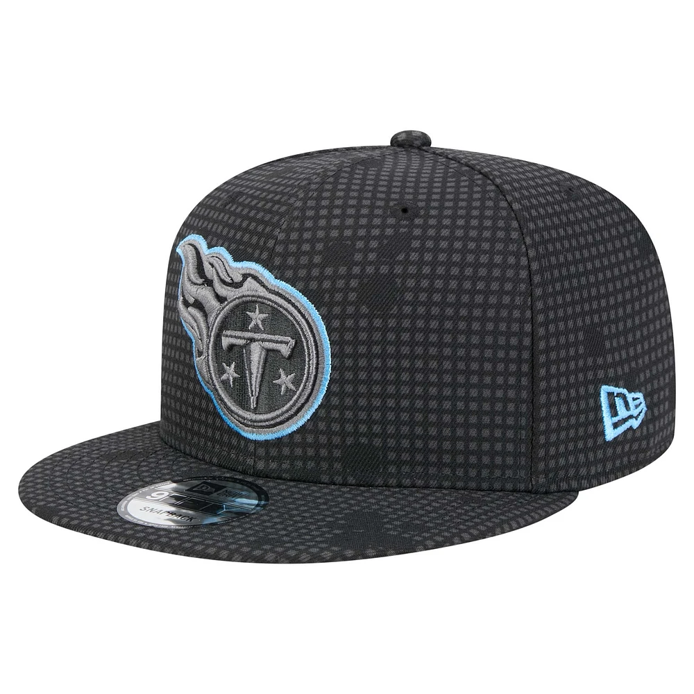 Men's New Era Black Tennessee Titans Midnight Ink Pop Outline 9FIFTY Snapback Hat