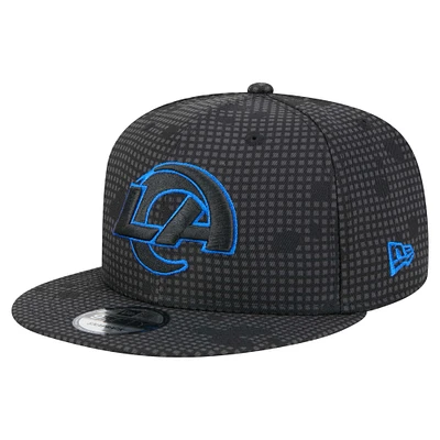 Men's New Era Black Los Angeles Rams Midnight Ink Pop Outline 9FIFTY Snapback Hat