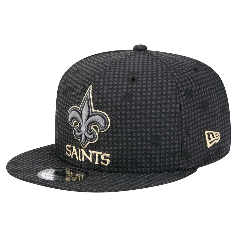 Men's New Era Black New Orleans Saints Midnight Ink Pop Outline 9FIFTY Snapback Hat