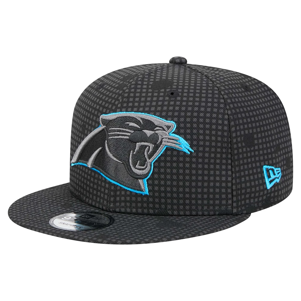 Men's New Era Black Carolina Panthers Midnight Ink Pop Outline 9FIFTY Snapback Hat