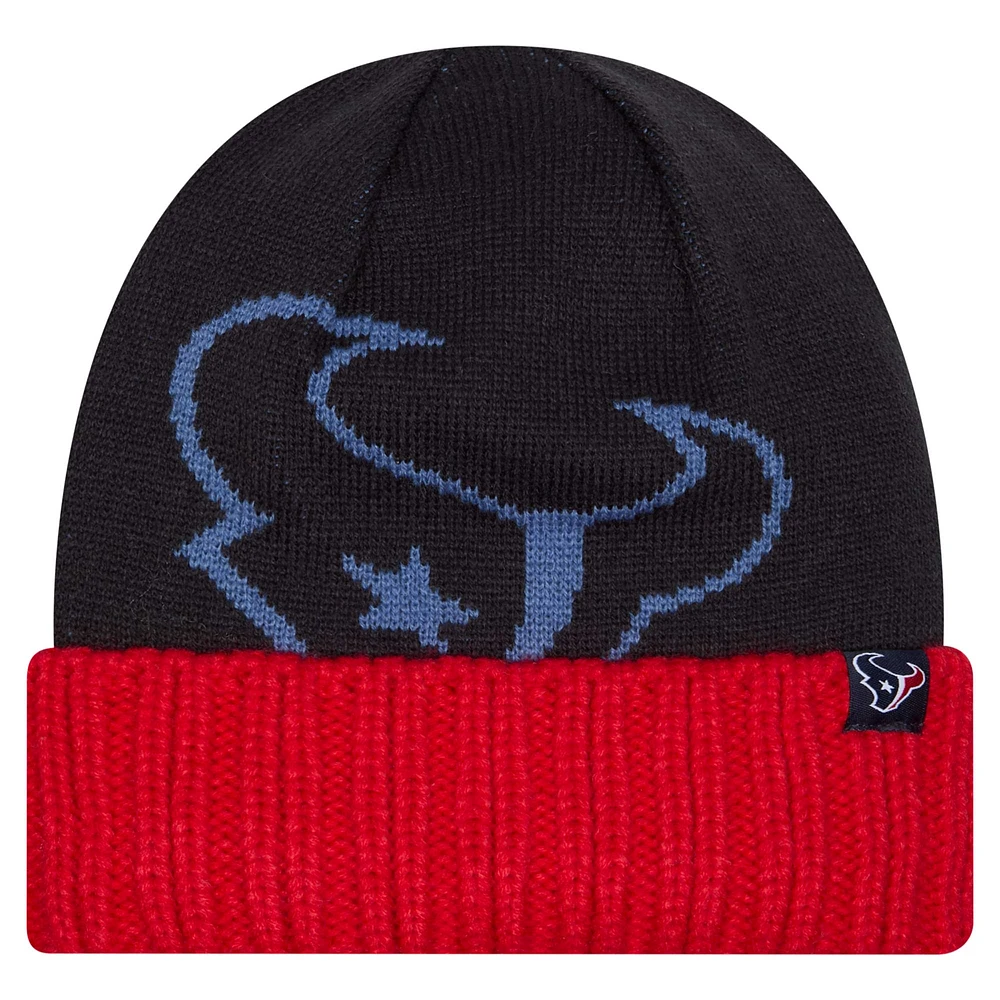 Men's New Era Navy Houston Texans Oversize Cuffed Knit Hat