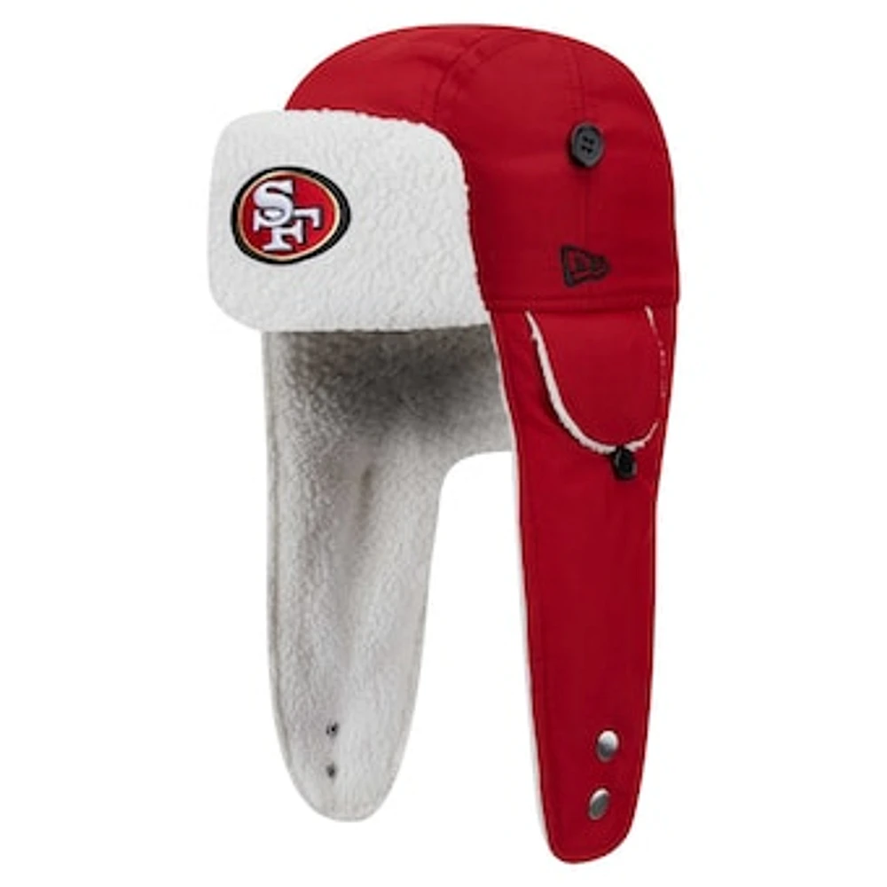 Men's New Era Scarlet San Francisco 49ers Sherpa Trapper Hat